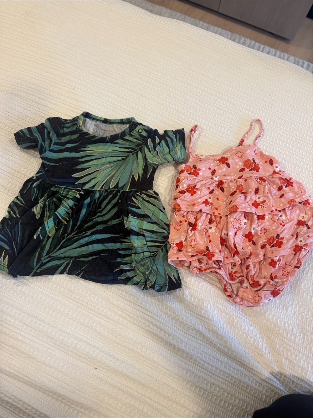 Posh Peanut Green and Black Tropical Print Baby Top